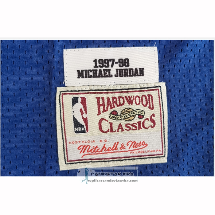 Camiseta Chicago Bulls Michael Jordan NO 23 Mitchell & Ness 1997-98 Azul2